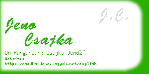 jeno csajka business card